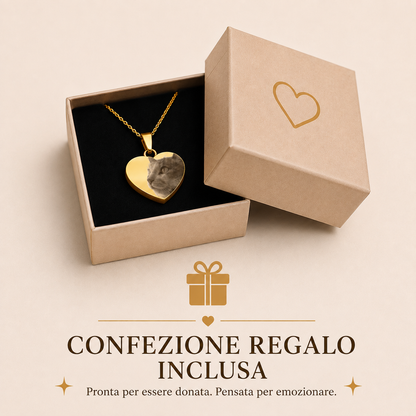 Un Pezzo di Te™ - Collier en acier inoxydable avec gravure laser