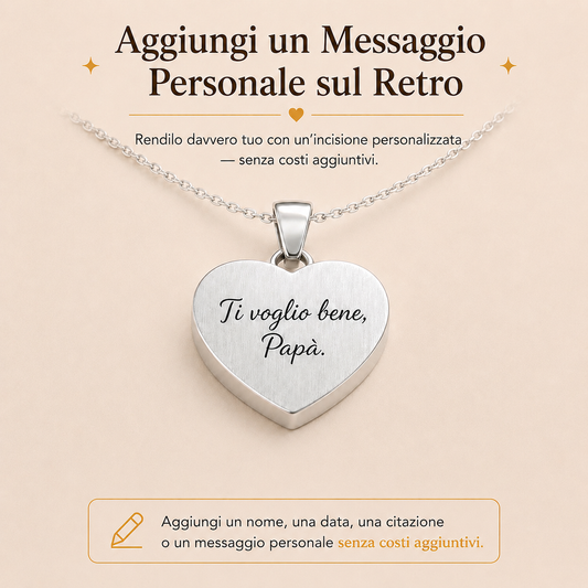Un Pezzo di Te™ - Collana in acciaio inossidabile con incisione laser