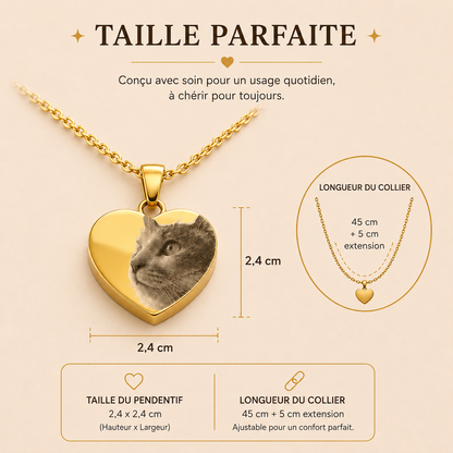 À Jamais dans Mon Cœur – Collier gravé en acier inoxydable