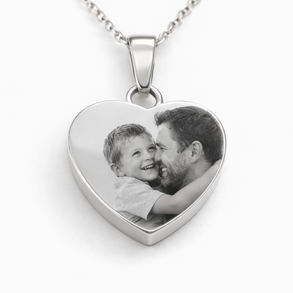 Forever in my Heart - Stainless steel engraved necklace