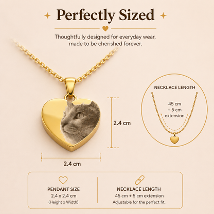 Forever in my Heart - Stainless steel engraved necklace