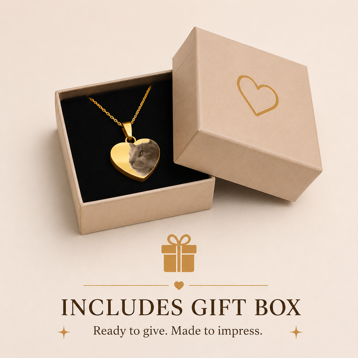 Forever in my Heart - Stainless steel engraved necklace