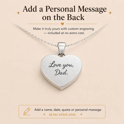 Forever in my Heart - Stainless steel engraved necklace